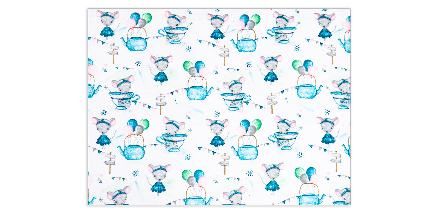 Pielucha flanelowa myszka balony